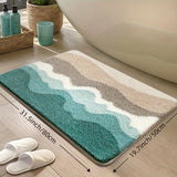 1pc Ultra Soft Flannel Bathroom Mat - Non-Slip