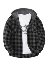 Men's Casual Plaid Hoodie Shirt
