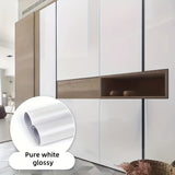 1pc Self-Adhesive White Glossy Vinyl Wallpaper, 15.75inch x 78.74inch