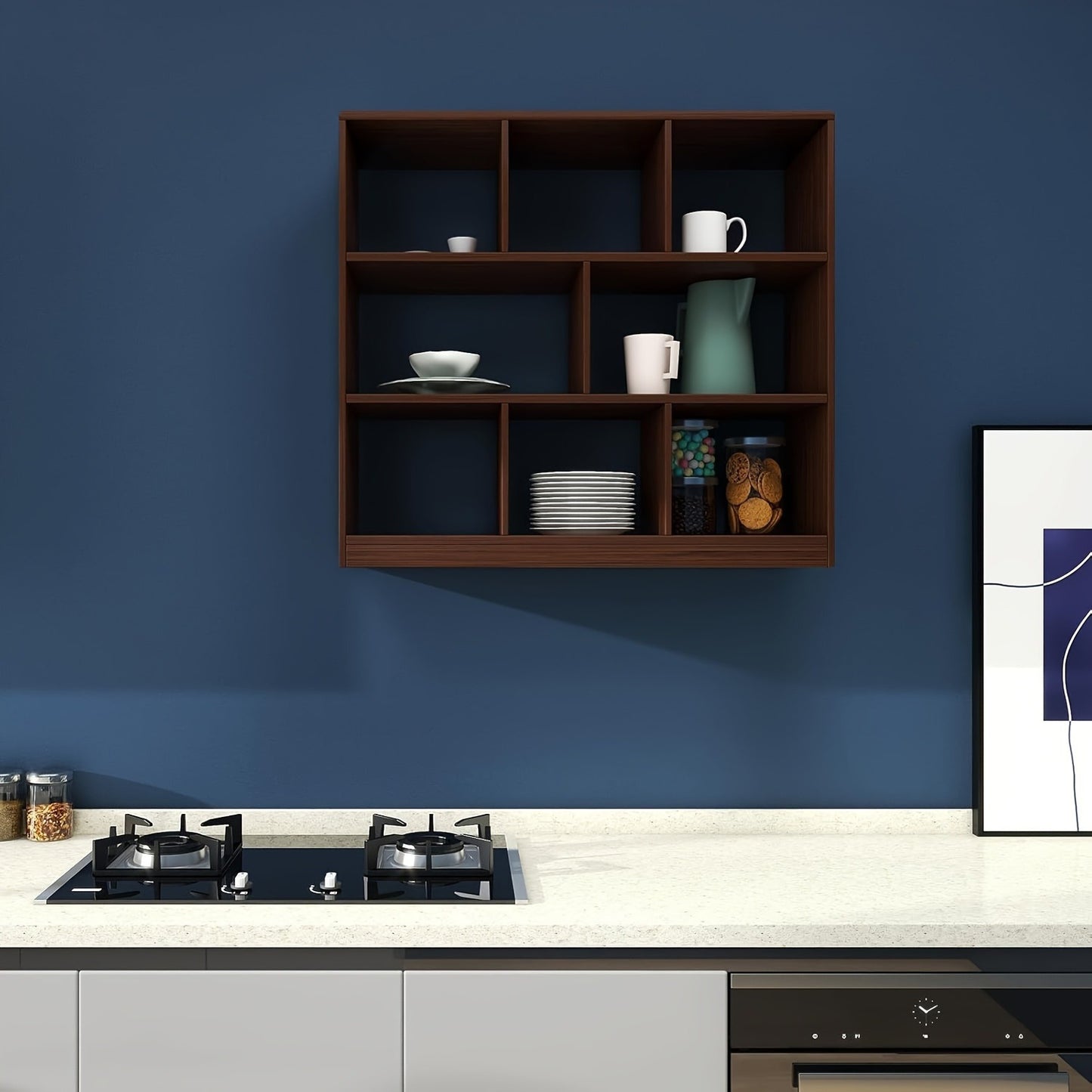 1 Roll Solid Dark Blue Thick Peel & Stick Wallpaper