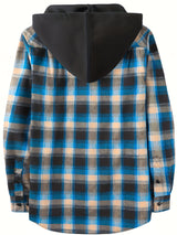 Men's Elegant Plaid Shirt - Button-Front Closure