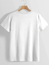 Women's Casual Loose Fit Short Sleeve T-Shirt with Playful Dog