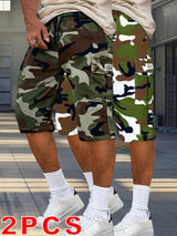 2pcs Men's Outdoor Camouflage Cargo Shorts