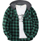 Men's Casual Plaid Hoodie Shirt