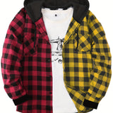 Men's Casual Plaid Hoodie Shirt