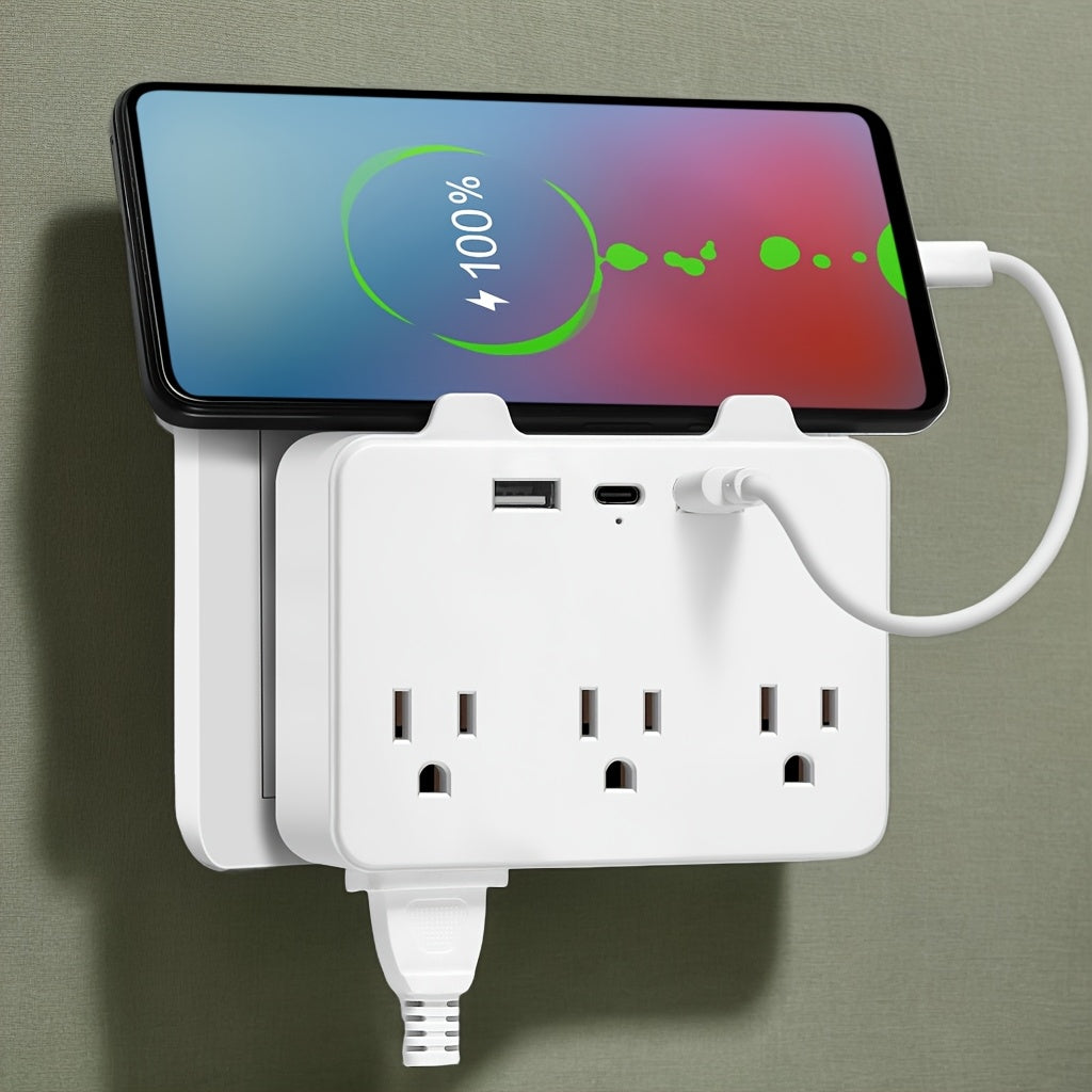 Power Strip with 3 USB Ports (1 USB-C), 6 Outlets