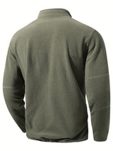 Men's Half-Zip Standing Collar Sweatshirt - Thermal Pullover