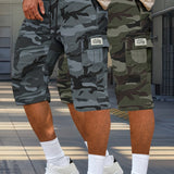 2pcs Men's Outdoor Camouflage Cargo Shorts