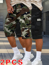 2pcs Men's Outdoor Camouflage Cargo Shorts