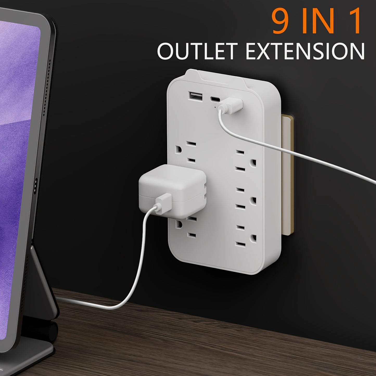 Power Strip with 3 USB Ports (1 USB-C), 6 Outlets