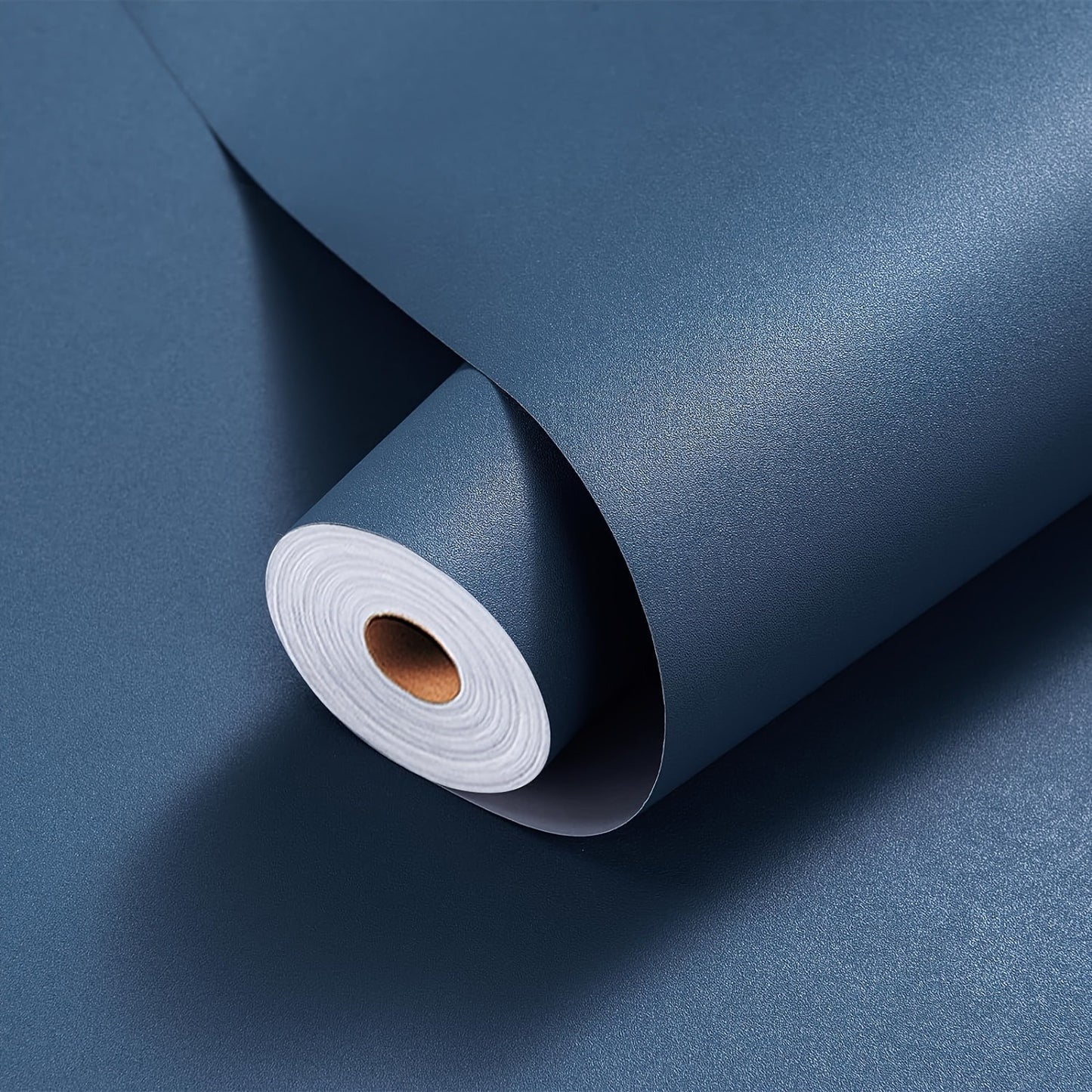 1 Roll Solid Dark Blue Thick Peel & Stick Wallpaper