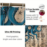 Nautical-Themed Octopus Polyester Shower Curtain
