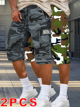 2pcs Men's Outdoor Camouflage Cargo Shorts