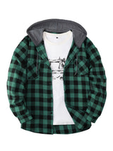Men's Casual Plaid Hoodie Shirt