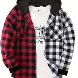 Men's Casual Plaid Hoodie Shirt