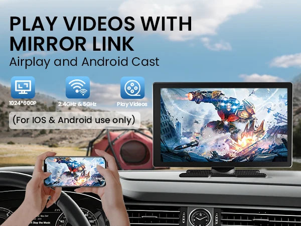 9-inch CarPlay 4K+1080P, 64GB memory