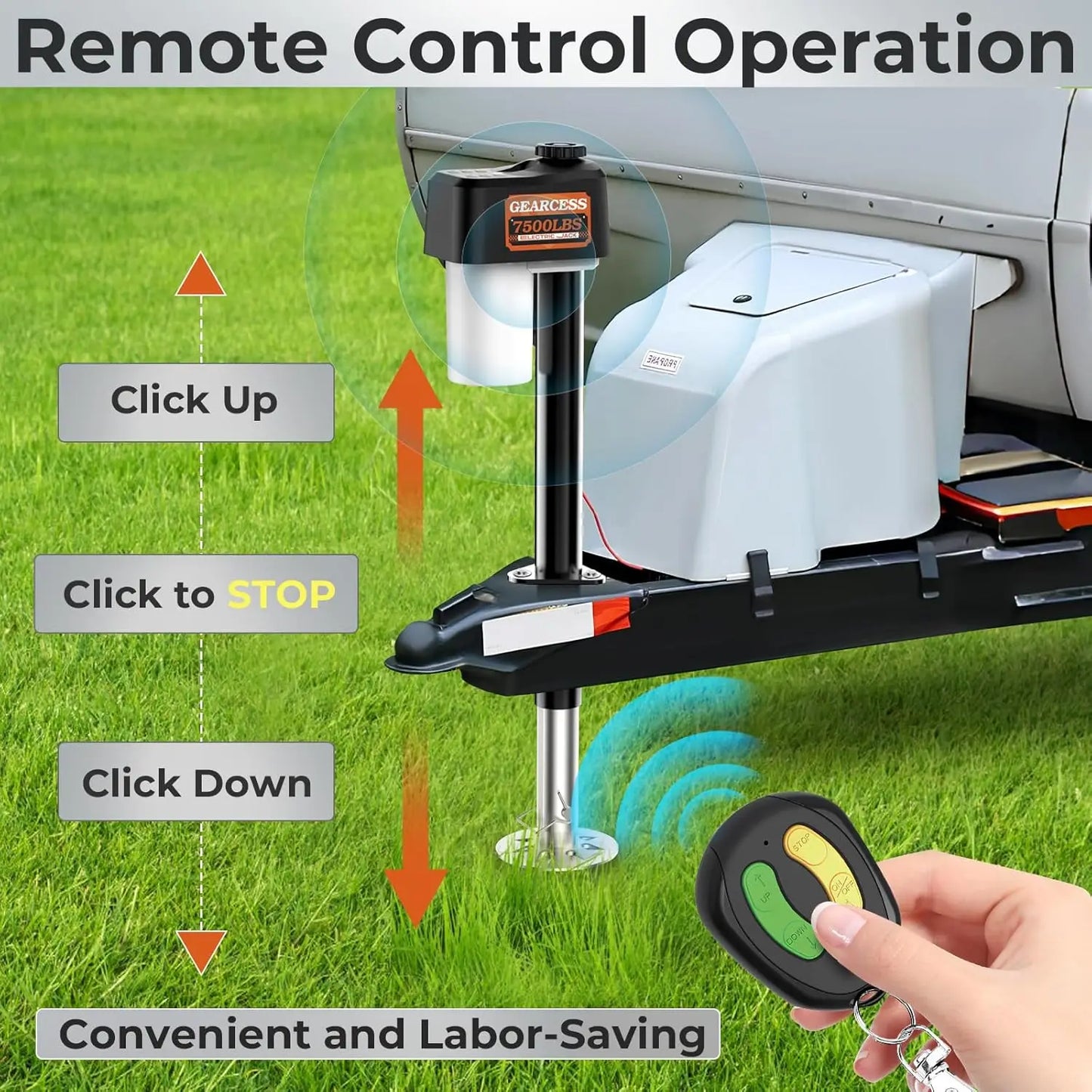 7500LBS Electric Trailer Jack with Remote Control