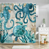 Nautical Blue Sea Shower Curtain