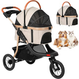Jogging Pet Stroller, Premium 3-in-1 with Detachable Carrier (Up to 60lbs)