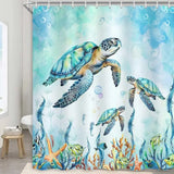 Nautical Blue Sea Shower Curtain