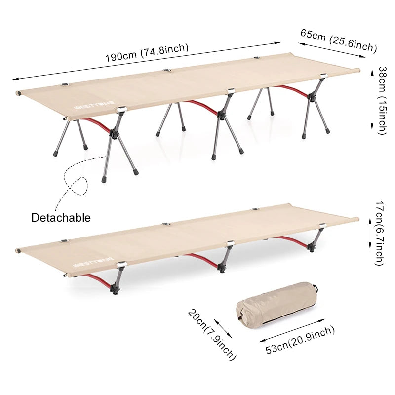 Ultralight Camping Cot with Leg Extenders