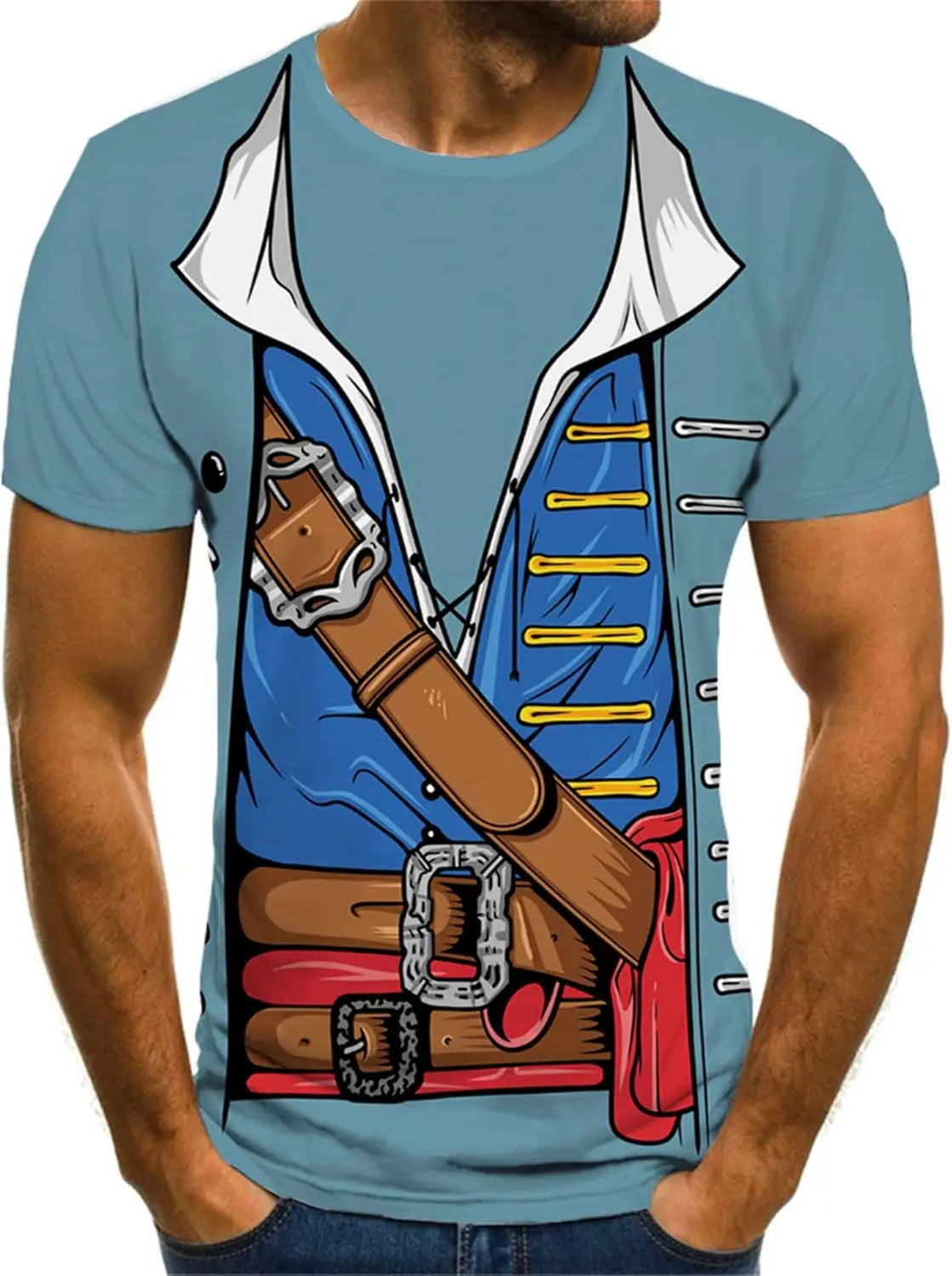 Halloween Pirate Costume Men Shirt
