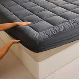 Dark Grey Quilted Mattress Pad