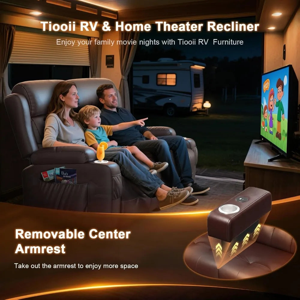 Oversized Wall Hugger RV Recliner Sofa with Massage