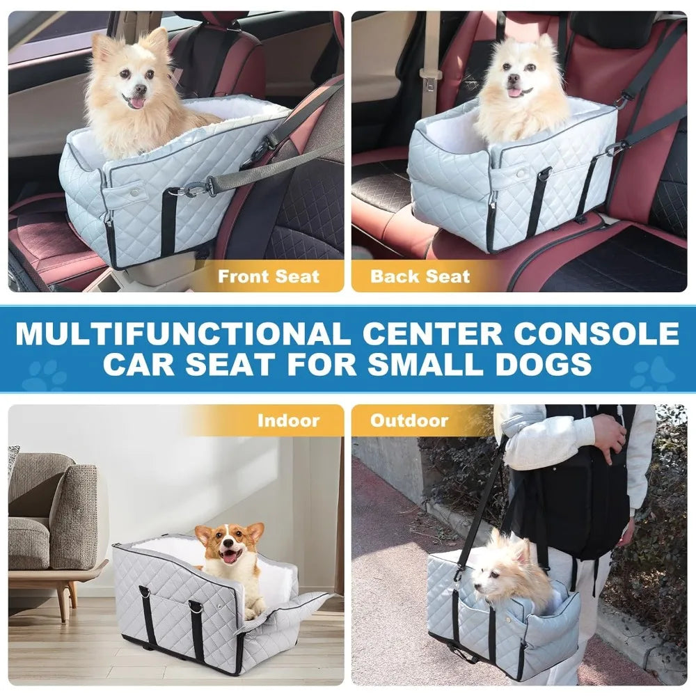 Center Console Pet Car Seat for Small Dogs/Cats Up to 12lbs