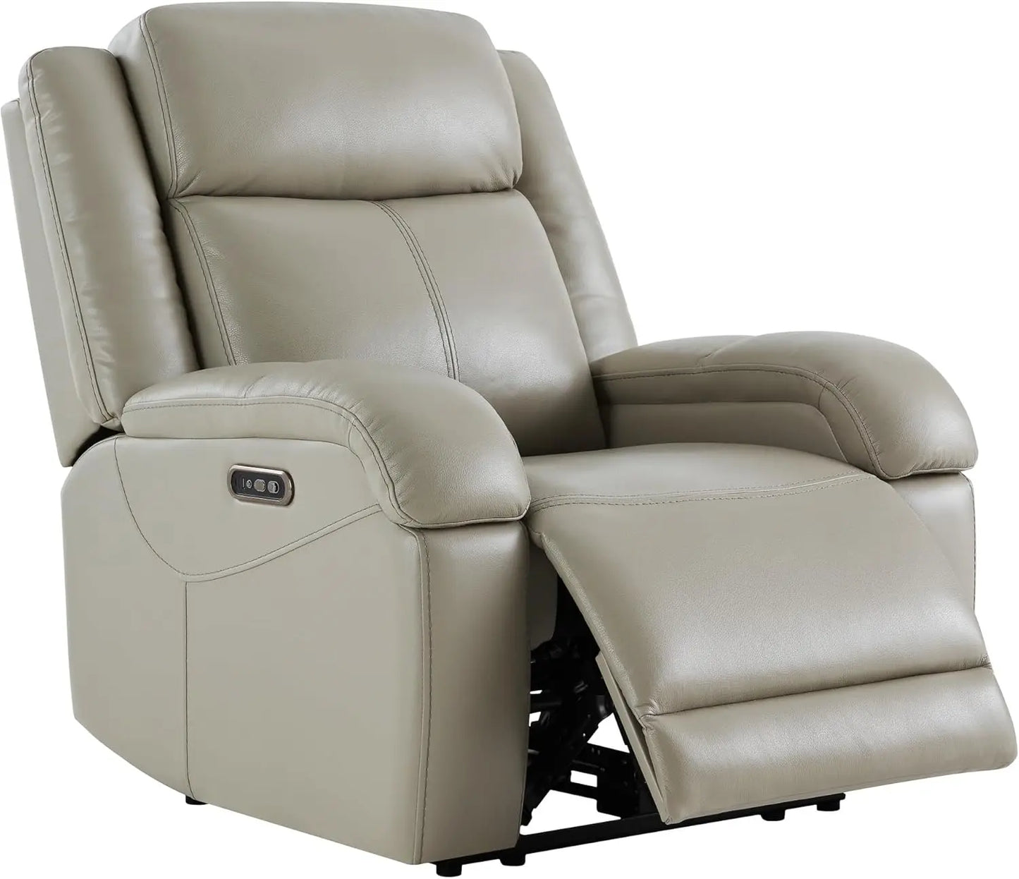 Genuine Leather RV Power Recliner, Wall Hugger, Charging Ports