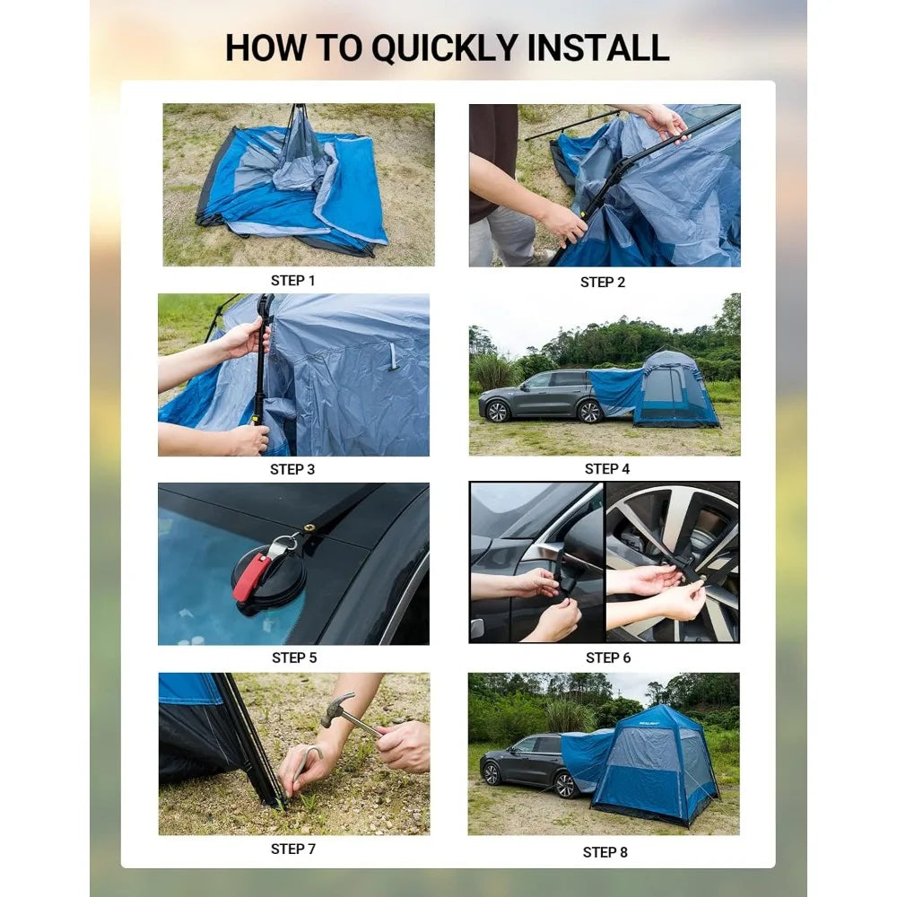 4-6 Person SUV Pop-up Tent for Family Camping & Road Trips