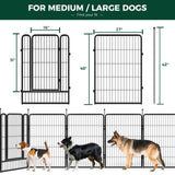Metal Dog Fence with Wide Door, 40"Height 8/16 Panels