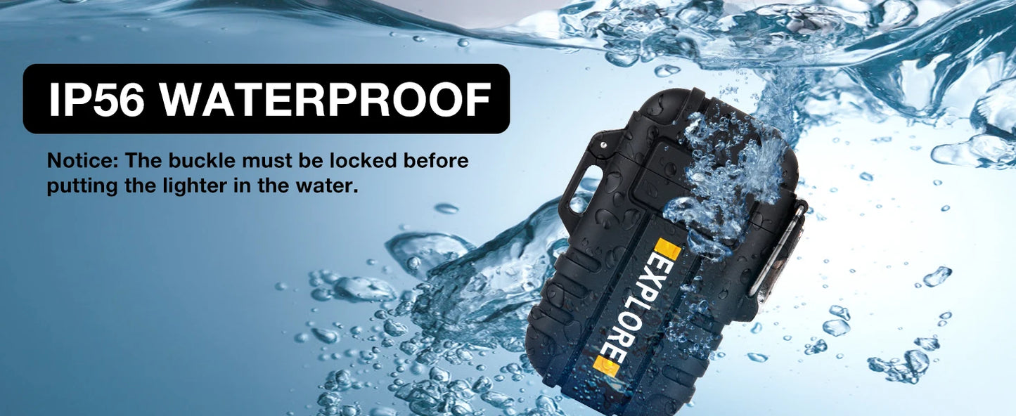 Waterproof Electric Lighter, Windproof, USB