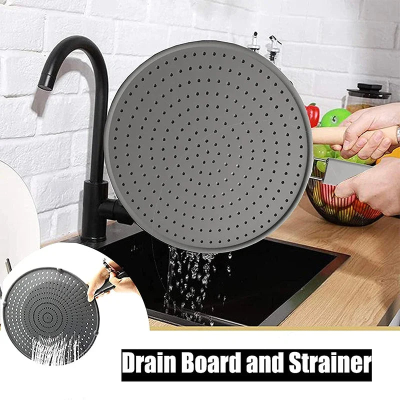 Universal Silicone Kitchen Splatter Screen and Drain Board