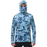 Shirt Camo Print Hoodie with Built-in Face Mask