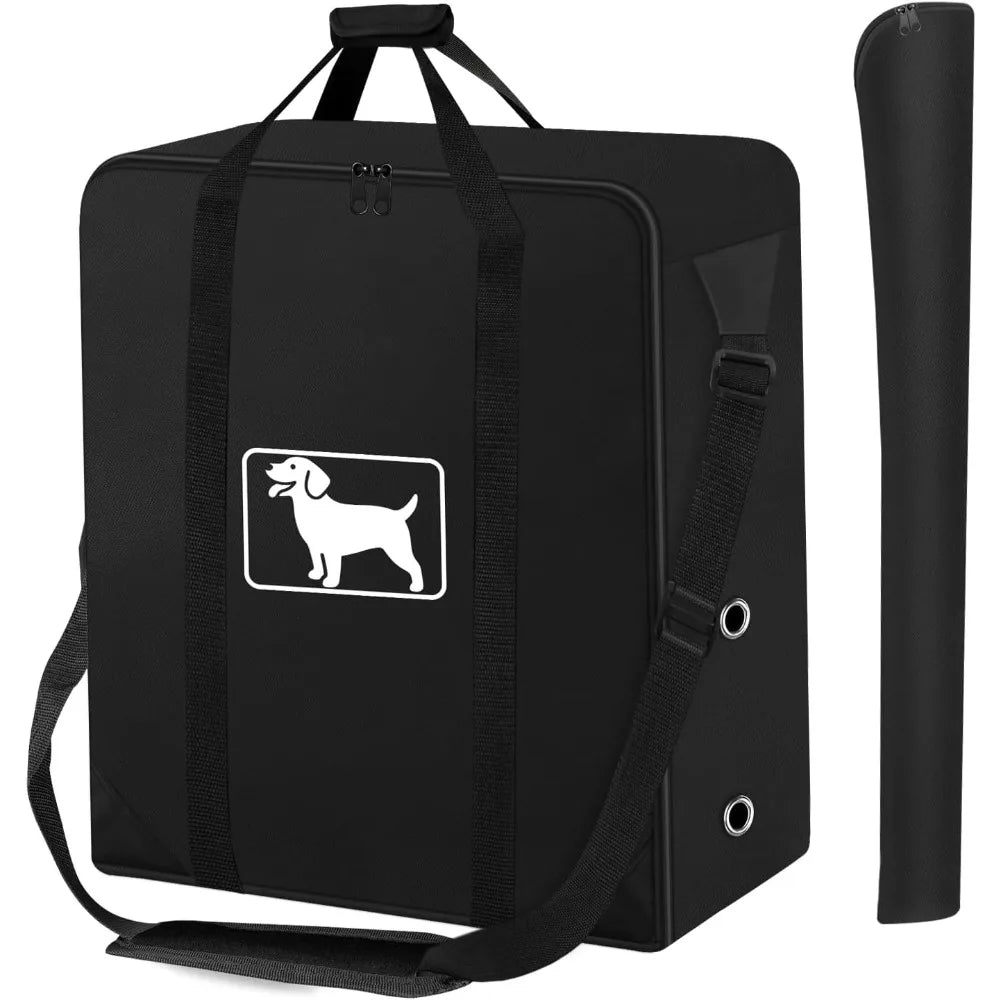 Dog Playpen Storage Bag, 25.2 ‘L x 7.9 “W x 25.2”H 8 Panels and 9 Stakes
