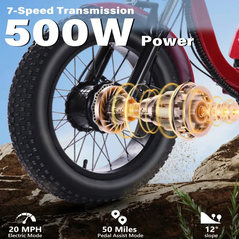 48V500W Electric Folding Tricycle for Adults