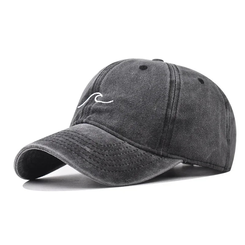 Wave Ripple Embroidery Baseball Cap