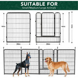 Metal Dog Fence with 2 Gates,16 Panels and 40" High