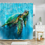 Nautical Blue Sea Shower Curtain