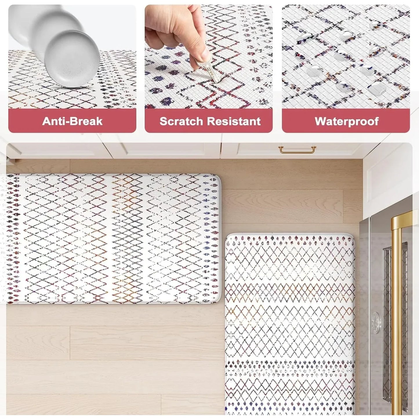 Kitchen Mats 2PCS, Cushioned Anti Fatigue