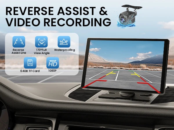 9-inch CarPlay 4K+1080P, 64GB memory