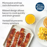 Microwave Safe Covered Bacon Rack with Lid