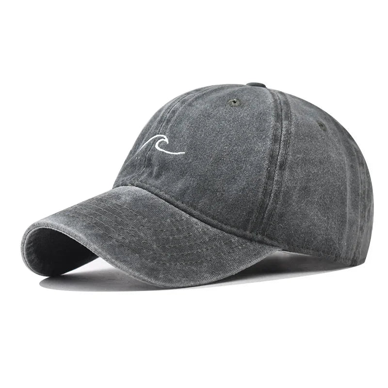Wave Ripple Embroidery Baseball Cap