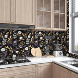 Vintage Gold Leaf Peel and Stick Dark Floral Wallpaper