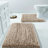 Luxury Shaggy Extra Thick Bathroom Rugs - 2 Piece Set