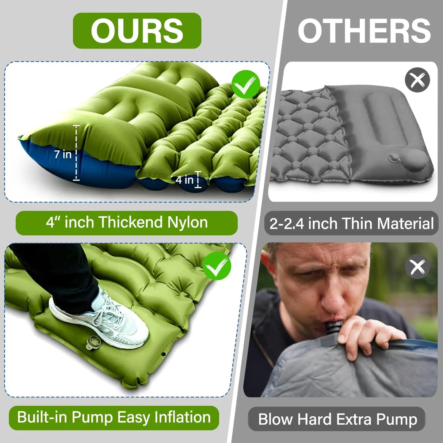 Inflatable Mattress 4" Thick for 2 Person