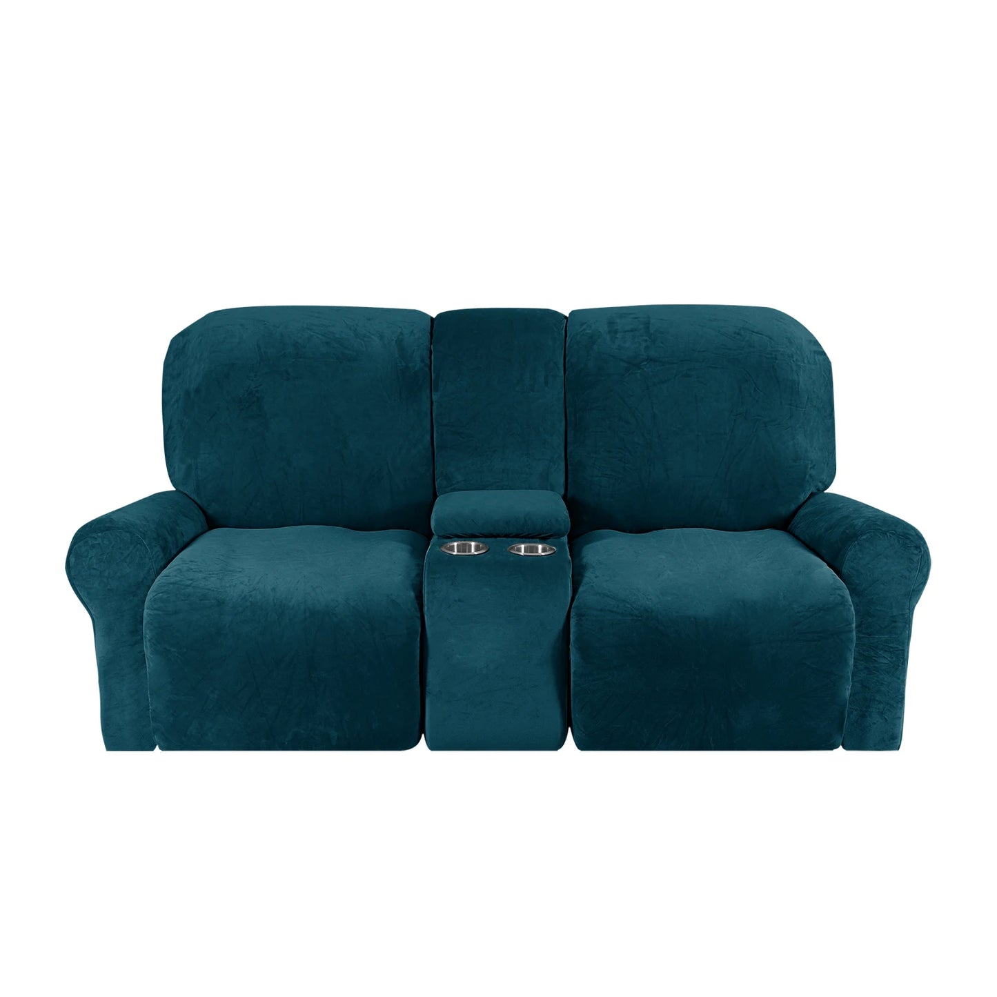 Recliner Loveseat Slipcovers with Cup Holder and Middle Console Cover