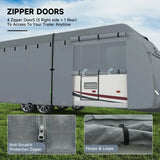 RV Travel Trailer Cover with 4 Tire Covers & Tongue Jack