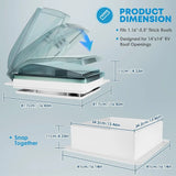 14" RV Vent Fan 10 Speed Reversible
: 12V Super Quiet RV Roof Vent Fan for Camper Trailer Bathroom